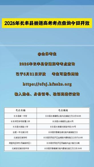 长丰县高考考点查询 #合肥高考#长丰县高考