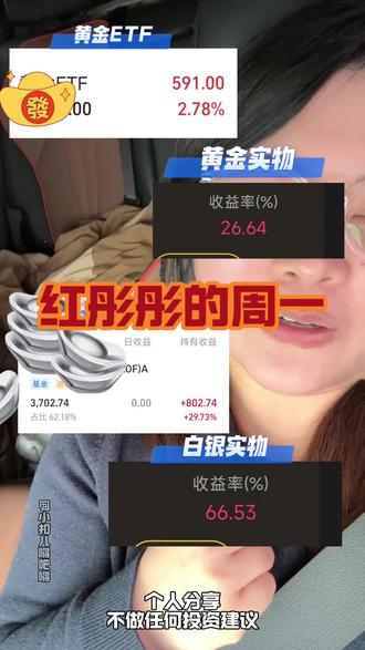 周五买的ETF,今天红了,大黄的成分股也红了6个点就落袋为安了,开心的周一!
个人分享,不做任何投资建议❗️
#攒金 #黄金ETF #白银基金 #黄金 #真实生活分享计划 @DOU+小助手 @创作者扶持