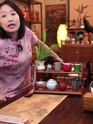 「候月」楠竹壶架杯架茶室中式复古茶道主人杯竹制茶具储物架#好东西一起分享