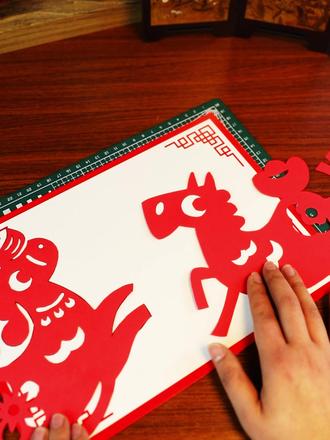 儿童马年剪纸A4带线稿 赠底板展示卡 轻松解锁新年氛围 #剪纸 #窗花 #手工diy #剪纸教程 #热门