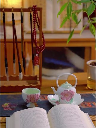 喧嚣的世界中 寻找安静一隅 安放躁动的灵魂#茶生活 #今日分享 #茶具茶器 #茶器之美 #手绘陶瓷