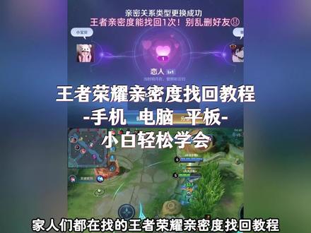 《兴宇爱玩》王者荣耀亲密度找回教程#王者荣耀亲密度恢复 #王者荣耀亲密度找回 #王者荣耀亲密度怎么恢复#亲密度找回 #王者荣耀亲密度恢复