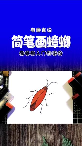 简笔画蟑螂画法分享,创意儿童画课程 关注我,持续更新,在家学画画#简笔画#创意简笔画 #创意儿童画 #简笔画教程 #简笔画的日常