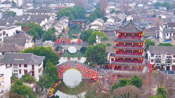 跟着春晚游三河古镇,打卡春晚同款机位,赏八古奇观!#跟着春晚游合肥 #千鱼跃三河 #三河古镇 #肥西 #圣林说肥西