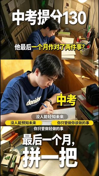 中考提分130,他最后一个月做对了两件事 最后一个月,一模350真的能提到480吗?能。
中考冲刺期,有两件事千万别做,做错一件都可能前功尽弃。
这期视频把最后30天的坑、方法、心态,全给你讲透。
不管你是初三、初四,还是正在焦虑的中考生,都先别放弃。从错题入手,从真题入手,放下手机,稳住节奏,提分真的来得及。
别想结果,先埋头干。乾坤未定,你我皆是黑马。#中考 #初三 #提分 #中考冲刺 #初三家长