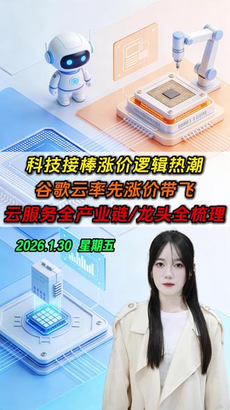 科技接棒涨价逻辑热潮,谷歌云率先涨价带飞,云服务全产业链/龙头全梳理。
#财经知识 #机构 #股民交流 #行情分析 #干货分享