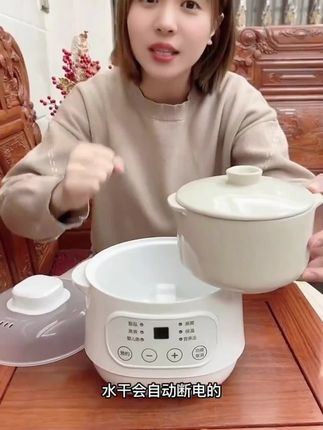 【出口工厂直销】隔水炖电炖盅煲汤锅BB辅食粥家用陶瓷专用锅#电炖盅推荐 #煲汤 #陶瓷锅 #炖盅 #电炖盅煲汤
