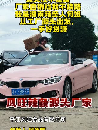 我是何姐,今天下午2点半开直播啦!记得来我直播间聊聊合作呀#源头工厂#湖南辣条#平江辣条 手工辣片