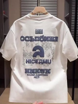 【潮牌新款】重磅纯棉印花短袖圆领T恤情侣时尚百搭夏季潮牌上衣男#纯棉印花短袖#夏季潮牌