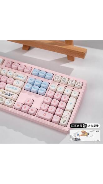 #键盘 前行者MT108键机械键盘三模无线蓝牙办公游戏键盘粉色键盘女生#数码好物 #桌面好物 #数码产品 #数码推荐