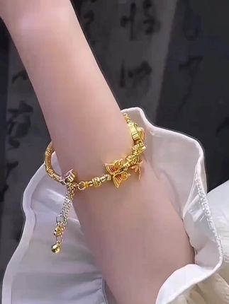 #足银手镯传承纯银半镯半链手链女款新款高级珐琅彩手镯送女友 足银手镯 传承纯银半镯半链手链女款新款高级珐琅彩手镯送女友