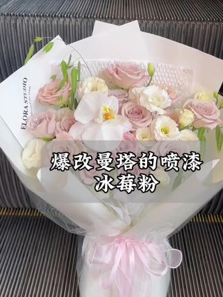 专门爆改曼塔的喷漆,冰莓粉#强烈推荐 #花艺喷漆 ,#养花小知识 #鲜花实体店