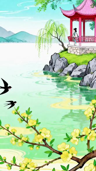#和抖音一起学古诗 #古诗配画 《苏溪亭》是唐代诗人戴叔伦创作的一首七言绝句,以暮春景色寄托深切的思念之情。