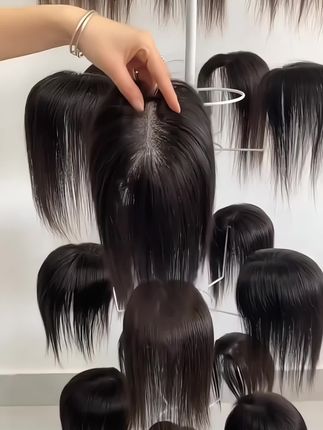 全真发一片式遮白发直发补发片 #轻薄透气#遮盖白发#假发#补发片#全真发