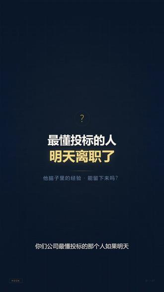 用AI建投标知识库,老员工的经验再也带不走 最懂投标的人离职了怎么办?他用AI把经验锁住了。本期TangFinder教你用AI建投标知识库的五步法。
#AI工具 #招投标 #AI知识库 #标书制作 #投标技巧