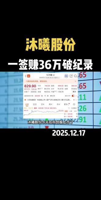 沐曦股份超越摩尔线程成为A股史上最赚钱新股
#沐曦 #A股 #创作人计划 #股票 #涨知识