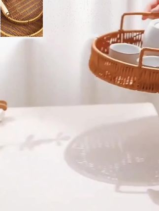编织收纳篮 家用水果盘创意面包篮 餐厅仿藤编双耳藤篮 高颜值沥水篮#每日分享 #生活好帮手 #家用好物 #实用好物分享