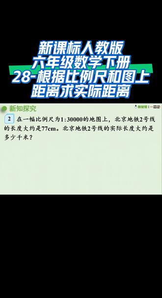 新课标人教版六年级数学下册(28-根据比例尺和图上距离求实际距离)#课件 #陪娃学习 #干货分享 #人教版