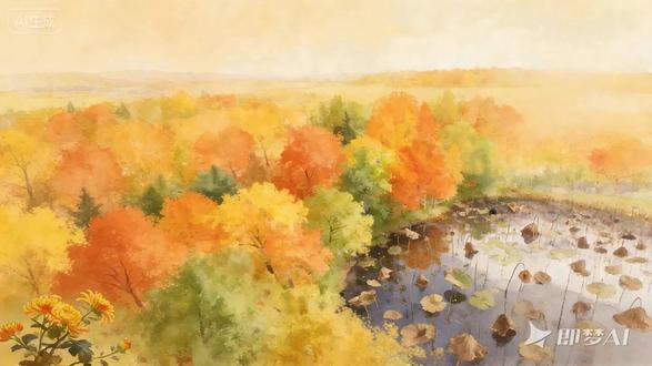 小学古诗文之赠刘景文,让她走进古诗故事 #插画