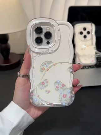 碎花熊猫适用苹果15华为oppo/vivo小米iPhone16板凳双支架手机壳#手机壳 #创作者中心 #创作灵感 #数码科技 #可爱到爆炸💥