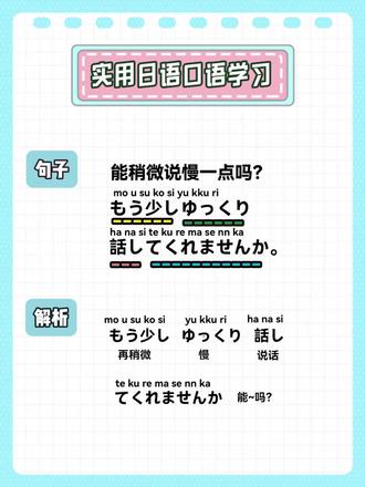 实用口语:能稍微说慢一点吗 #日语 #学日语 #日语入门 #日语零基础 #日语零基础