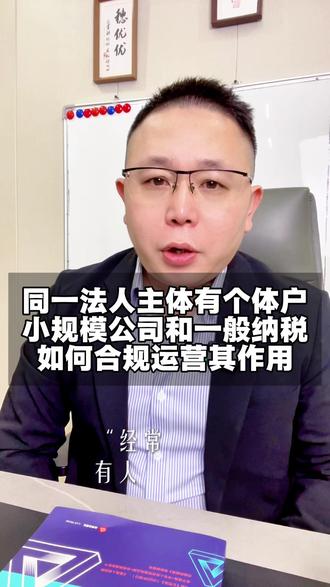 同一法人公司不同主体性质如何合规运用#创业 #老板 #小吴助你创业开公司 #个体户 #一般纳税人