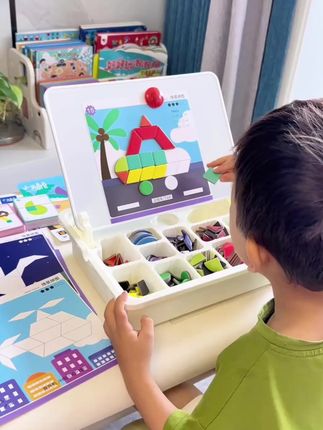 磁性七巧板磁力拼图3到6岁幼儿园专用积木玩具益智力儿童生日礼物#磁性七巧板锻炼孩子思维能力 #磁性七巧板智力拼图