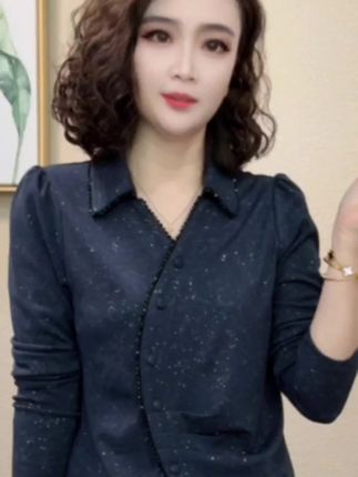 2025秋季新款洋气法式修身显瘦气质时尚不规则女士上衣#457161#时尚穿搭#百搭休闲#春秋新款#新款分享