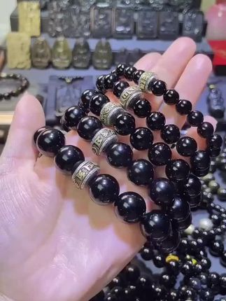 天然乌金黑曜石六字箴言本命佛手链#强烈推荐 #石来运转 #好东西一起分享 #好货推荐 #诸事顺利