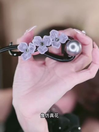月下栀子 11厘米浪漫时尚花朵优雅盘发扭扭夹 NN110#饰品推荐 #精致饰品 #网红发饰 #优雅女人气质盘发 #发夹