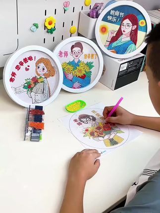 适合教师节送老师的#手工贴画 小朋友可以独立完成,趁假期提前做好,开学送老师心意满满 #教师节礼物#教师节贺卡 #教师节手工