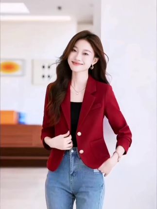 卡其色短款西装外套女春秋2025爆款休闲加棉加厚小个子西服上 #高级感穿搭 #高档大气上档次#精致优雅#简约大气#气质穿搭