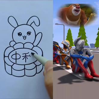 小朋友们一起跟着奥特曼打怪兽吧! #奥特曼 #奥特曼系列 #奥特曼系列 #奥特曼 ##儿童简笔画