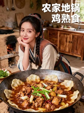 地锅鸡的汤汁侵泡着地锅饼咬上一口这大概是平凡日子里幸福的滋味 #地锅鸡 #美食推荐 #家常菜