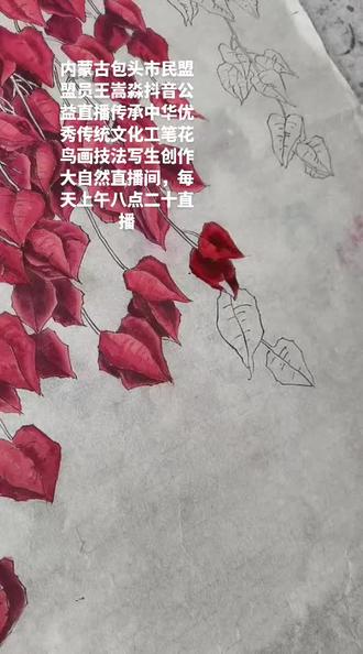 ###跟着抖音学画画 ##国画教程 #手艺人在抖音 #包头王嵩淼工笔花鸟画 #民盟盟员