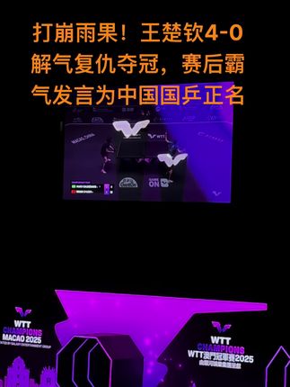 打崩雨果!王楚钦4-0解气复仇,赛后霸气发言为中国国乒证明