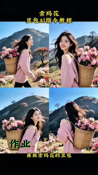 彝族索玛花豆包Al指令教程来了#索玛花ai合成#豆包ai#豆包出大片有两把刷子#索玛花#抖音ai制作
