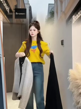 秋季搭配一整套女装2025新款韩版小香风外套长袖显瘦半身裙三件套