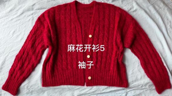 麻花开衫5,袖子#织毛衣 #爱生活爱编织