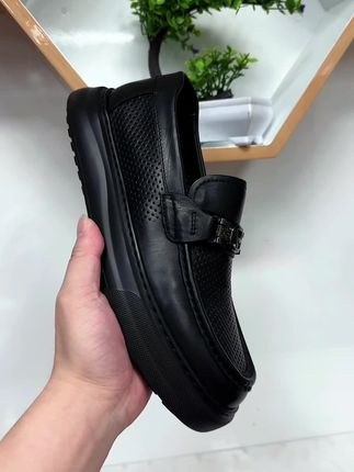 #广州真皮男鞋 #夏季皮鞋 #镂空透气