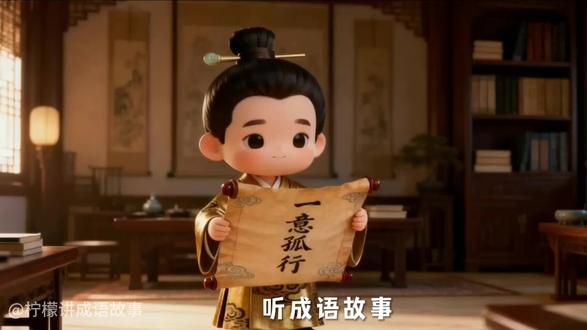 【一意孤行】说的是不管别人怎么劝,偏要按自己的想法来——这股“轴劲儿”,有时会撞南墙,有时也能走出新路~👉 你有没有过“一意孤行”的经历?评论区聊聊~#成语故事 #国学启蒙 #固执与坚持 #小学生语文