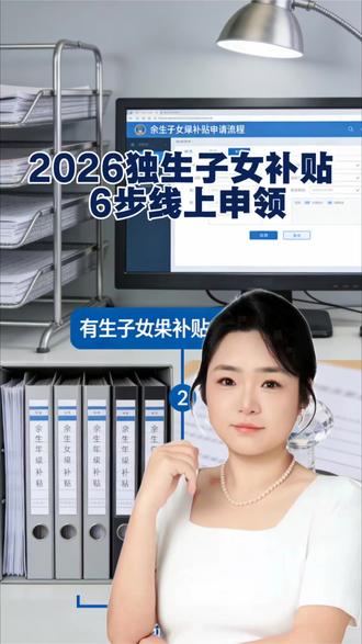 2026独生子女补贴集中申报!6步线上办理,符合条件就能领,不申请不发放,别白白错过~#独生子女补贴 #民生福利 #2026政策 #政务办理