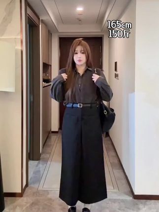 大码女装高级感套装秋季假两件针织上衣胖MM显瘦半身裙两件#假两件套装 #高级感套装 #气质女装 #秋季两件套 #显瘦半身裙两件套