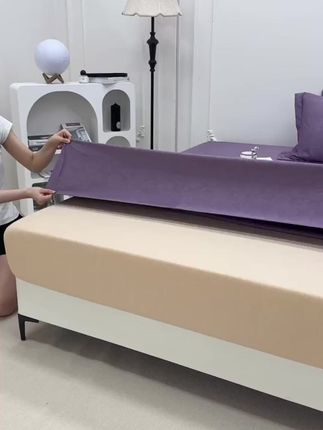 快换上这一款不用每天打理的床笠吧#家纺床上用品 #面料柔软舒适 #床笠 #床笠床罩 #床笠推荐 A类柔赛丝提花床笠防滑加厚罩床防尘席梦思学生宿舍单人双人