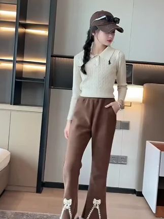 #显高显瘦 女童加绒裤子秋冬新款洋气儿童加厚一体绒灯芯绒长裤中大童喇叭裤#只做高品质 #裤子穿搭 #女童加绒灯芯绒裤子