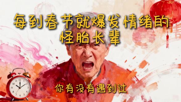 你们家是否也有一到春节就会发脾气的烂人长辈 比闹钟还准时的情绪怪胎
#一起聊聊吧 #情绪失控 #春节 #压力山大 #日常生活