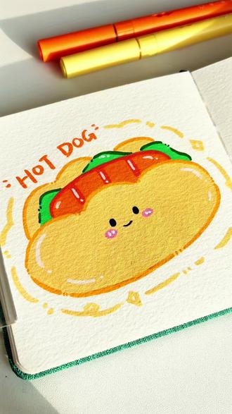 吃货集合!今天画胖嘟嘟的热狗🌭!
简单几步就能拥有自己的治愈系热狗
适合画在手账,贺卡,手机壳上~
冬天让色彩和美食一起温暖你🥰#丙烯马克 #手工 #跟着抖音学画画 #每日一画 #治愈