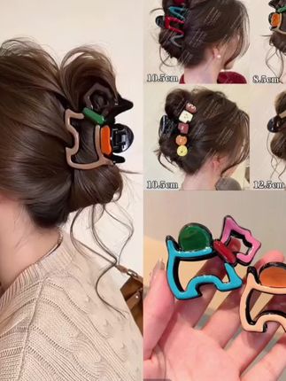 设计款波浪珍珠撞色抓夹大号发夹女2025高级感后脑勺鲨鱼夹子发饰#爆款热卖中 #厂家直发