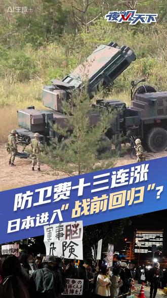 防卫费十三连涨,日本进入“战前回归”?#夜观天下 #日本 #日本防卫费 #国际