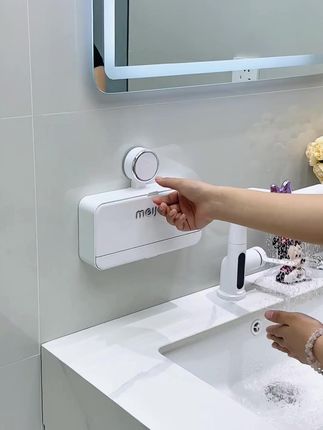 吸盘翻盖肥皂盒,高颜值浴室收纳 #肥皂盒收纳 #翻盖沥水设计 #高颜值肥皂盒 #卫生间用品 #香皂置物架